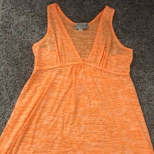 bright orange mini dress